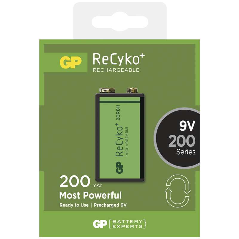 Baterie GP Recyko+ 200mAh 9V 1ks nabíjecí 9V baterie GP Recyko