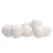 LED vánoční řetěz  10 LED, 1m, koule, bavlněné, bílé, 2x AA, SOLIGHT