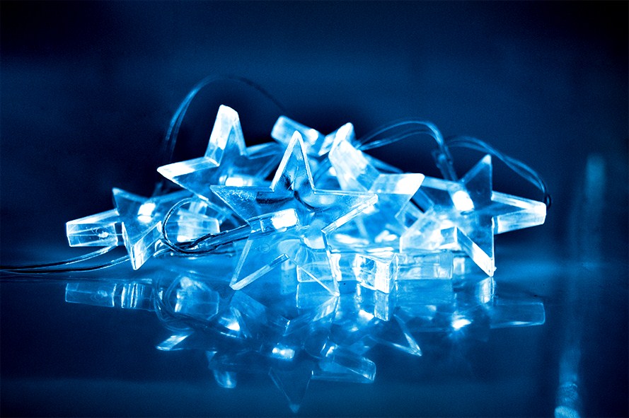 LED vánoční řetěz 10 LED, 1,5m, na baterie, modrý, SOLIGHT, 1V52-B