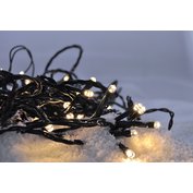 LED vánoční řetěz  50 LED, 5m, přívod 3m, 8 funkcí, IP44, bateriový, teplá bílá, SOLIGHT