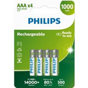 Baterie AAA/HR03 1000mAh PHILIPS RTU, 4 ks (blistr)