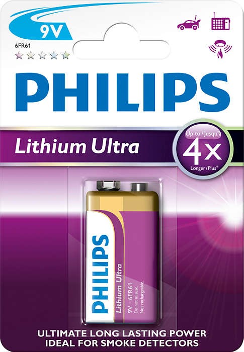 Philips Lithium Ultra 9V 1ks 6FR61LB1A/10 Lithiová baterie 9V, Philips 6FR61