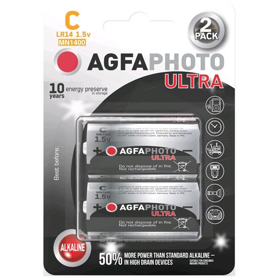 Alkalická baterie Ultra - C/LR14 (2ks) - AgfaPhoto AgfaPhoto AP-LR14U-2B