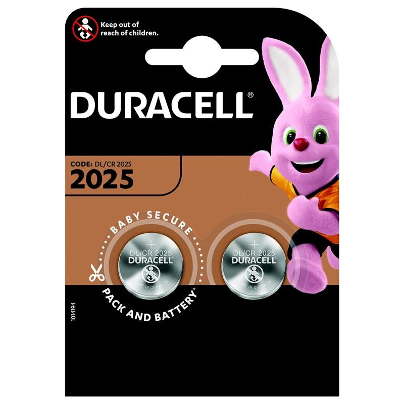 Baterie Duracell DL 2025 2 ks (blistr) DURACELL knoflíkový článek 3V, CR2025 (DL2025)