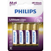 Baterie FR6 Philips Lithium Ultra, AA 4ks