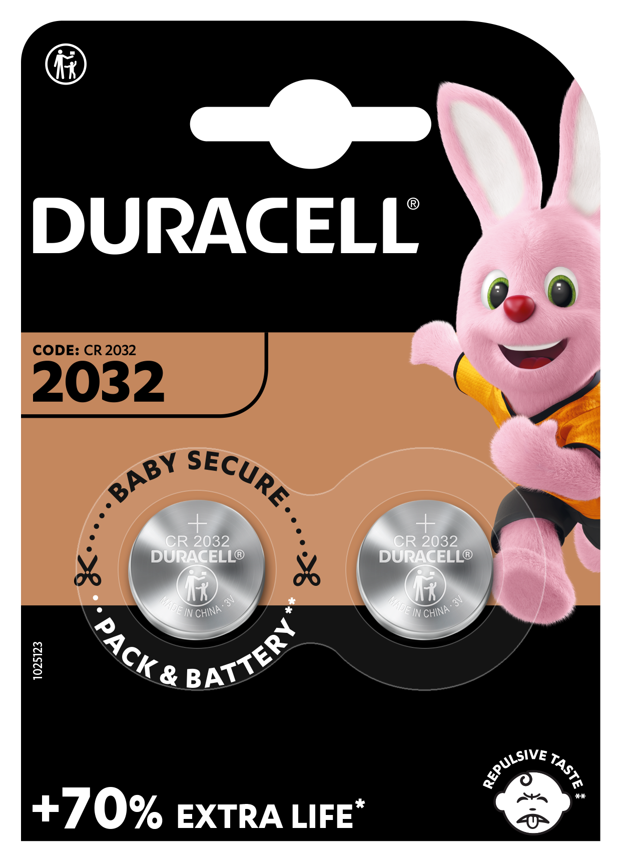 Duracell CR2032 2 ks DURACELL knoflíkový článek 3V, CR2032 (DL2032)+50%, duo pack