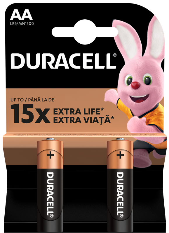 Baterie Duracell AA LR6 2 ks (blistr) Baterie Duracell Basic AA LR6 2ks tužková