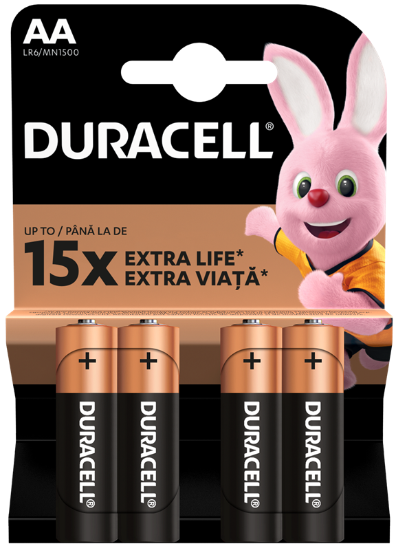 Baterie Duracell AA LR6 4 ks (blistr) Baterie Duracell Basic AA LR6 4ks tužková