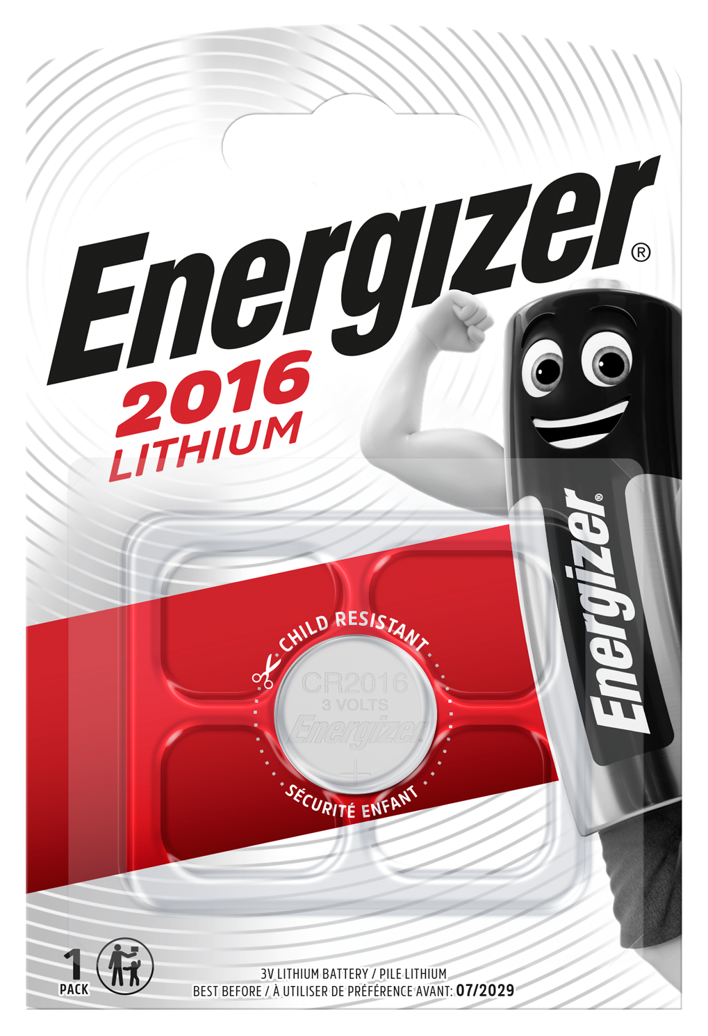 Baterie Energizer CR2016 Baterie Energizer CR2016 1 ks (blistr), 3V