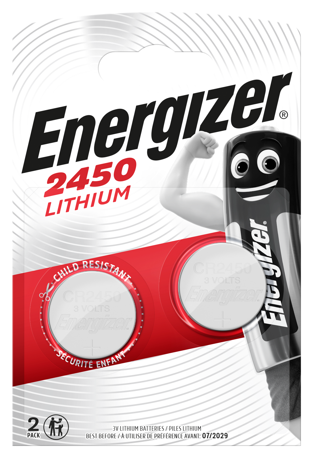 Baterie Energizer CR2450 2 ks (blistr) Lithiová knoflíková baterie Energizer CR 2450 duo pack