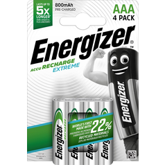 Baterie AAA/HR03  800mAh ENERGIZER EXTREME, 4 ks (blistr)