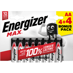 Baterie AA /LR6 Energizer MAX 4+4 ks (blistr)