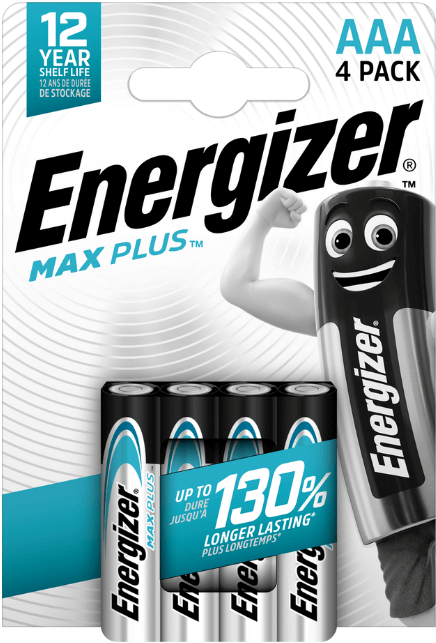 Baterie ENERGIZER MAX PLUS AAA 4 ks 7638900423051 výkonné alkalické baterie