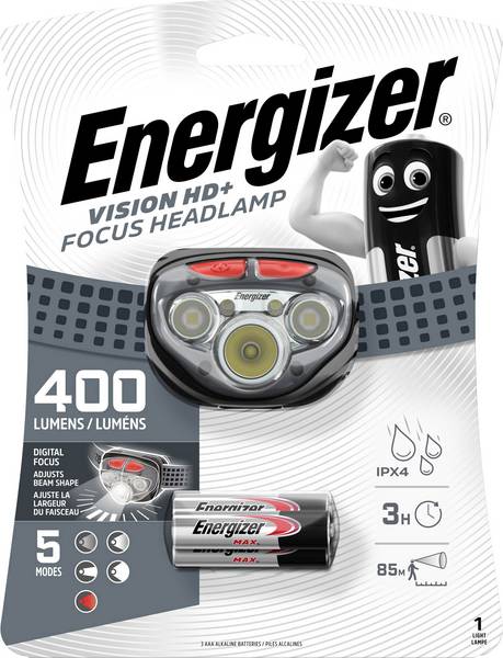 Energizer LED čelovka VISION HD+ FOCUS 400lm nastavitelný kužel, 5 světelných módů,