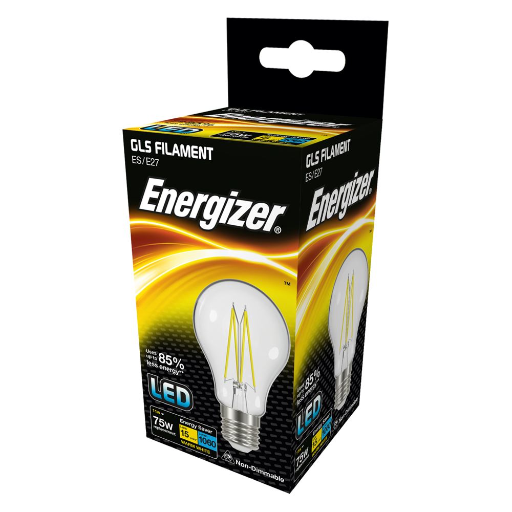 Energizer LED GLS Filament 8W, 1060lm, E27 teplá bílá Energizer LED GLS Filament 8W, 1060lm, E27 teplá bílá, S12858