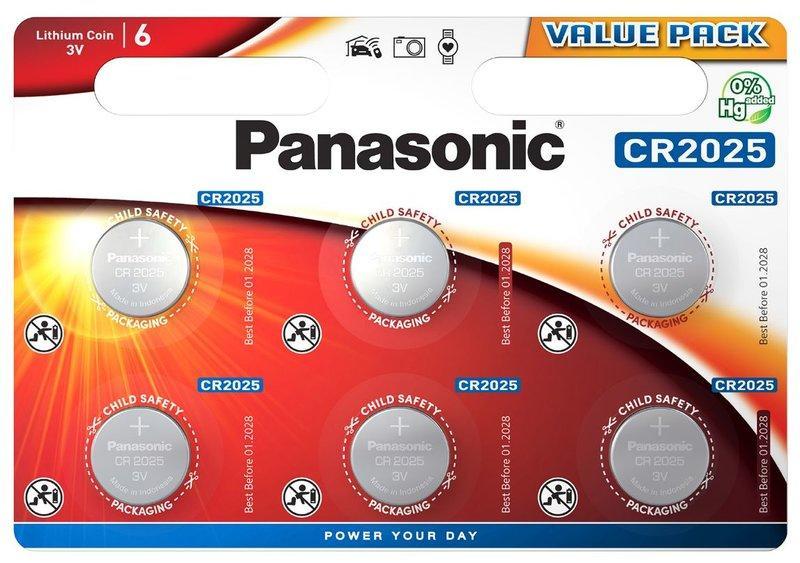 Panasonic CR2025 6BP Li 6 ks CR-2025EL/6BW