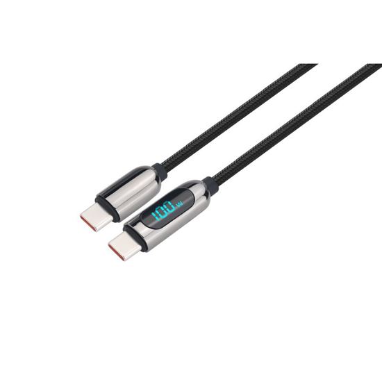 Nabíjecí kabel, USB-C na USB-C, s displejem, délka 1m, SOLIGHT SSC1801