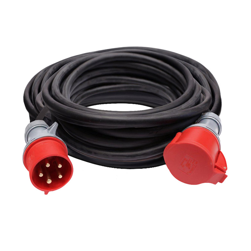 Prodlužovací kabel 1 zásuvka 25m, průřez 5x2,5mm2, gumový,SOLIGHT