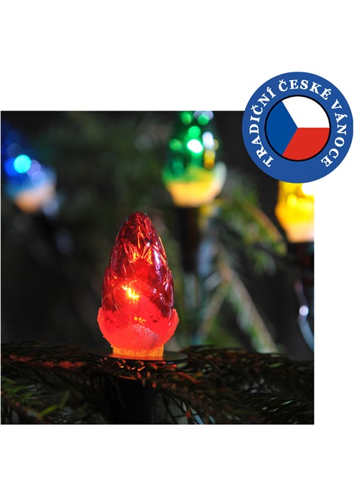 Vánoční souprava žárovková ŠIŠKA barevná, EXIHAND limba barevná, 7,7m + 3m přívod