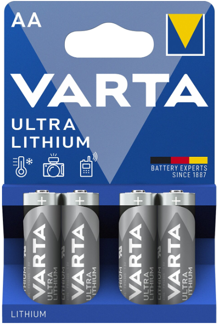 Baterie VARTA Ultra Lithium AA, 4ks lithiová AA baterie Varta