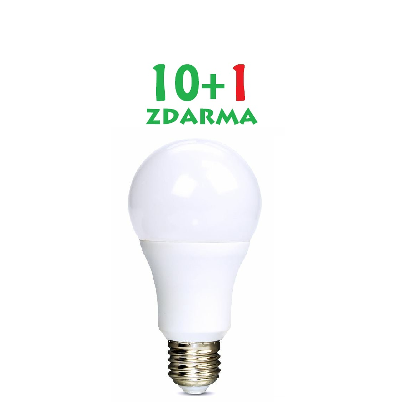 Solight LED žárovka, klasický tvar, 12W, E27, 3000K, 270°, 1010lm WZ507A, akce 10+1
