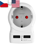 Cestovní adaptér SKROSS pro použití v USA, včetně 2x USB 2400mA