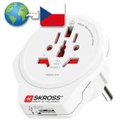 Cestovní adaptér SKROSS Europe USB pro cizince v ČR, vč. 1x USB 2400mA