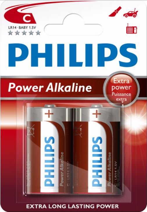 Baterie LR14/C Philips PowerLife, 2 ks (blistr) LR14 Philips alkalický monočlánek