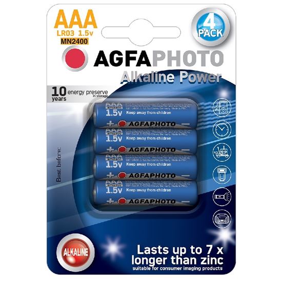 AgfaPhoto Power alkalická baterie LR03/AAA, blistr 4ks, AP-LR03-4B