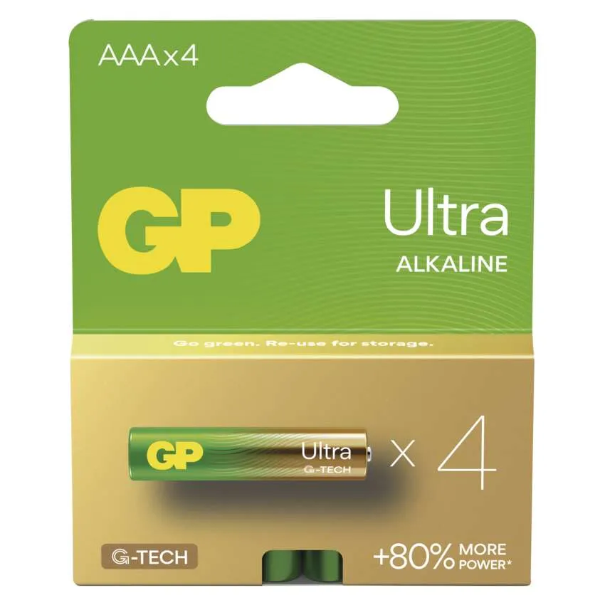 Baterie GP Ultra Alkaline AAA 4 ks (blistr)