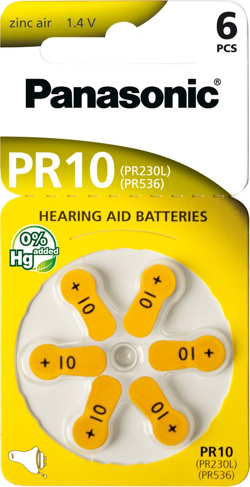 Baterie do naslouchadel PR- 230H(10)/6LB Panasonic PR70, akční množstevní slevy