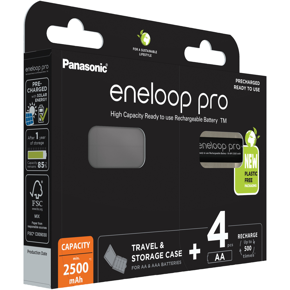 Panasonic Eneloop PRO EKO AA 4ks BK-3HCDEC4BE baterie + pouzdro