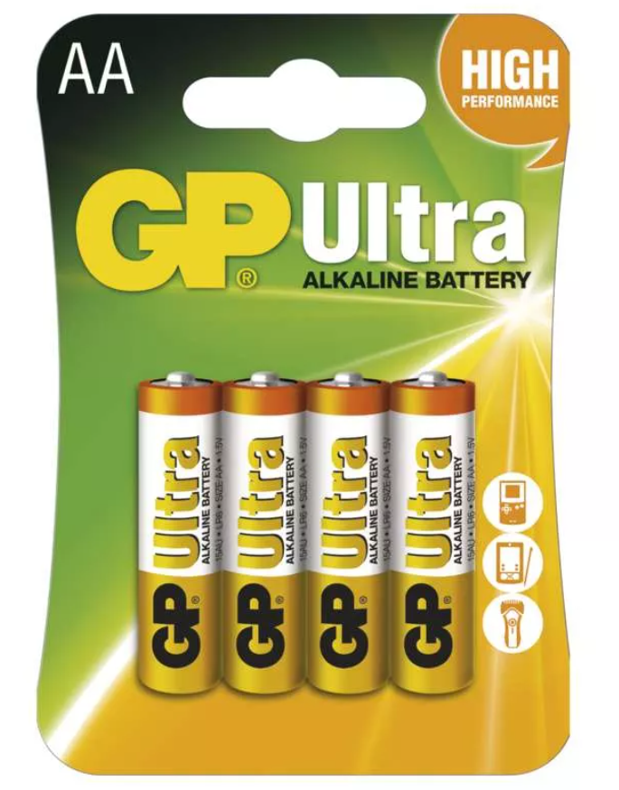 Baterie GP Ultra Alkaline R6 (AA, tužka) blistr/4 Baterie GP Ultra Alkaline R6 (AA, tužka) blistr/4, MN1500