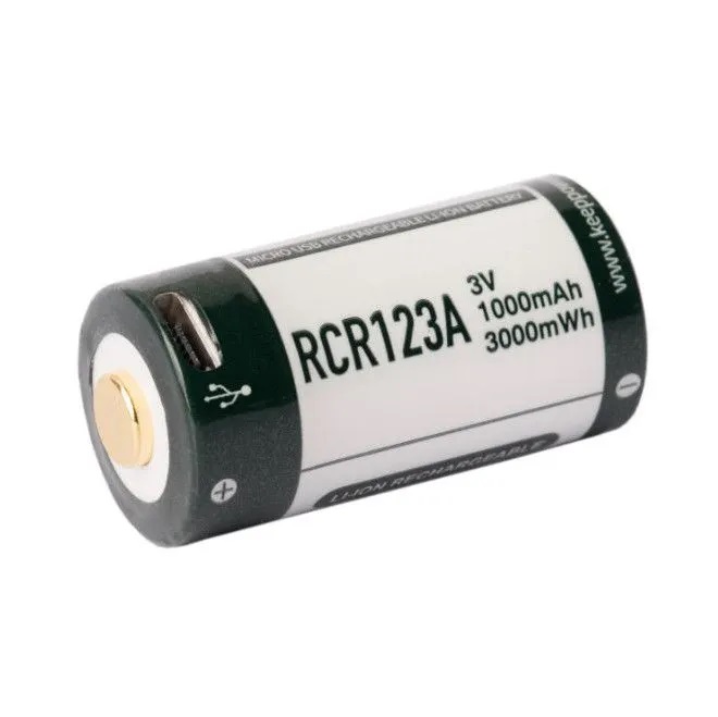 Keeppower RCR123A Baterie s USB nabíjením Keeppower RCR123AV 1000 mAh (Li-Ion)
