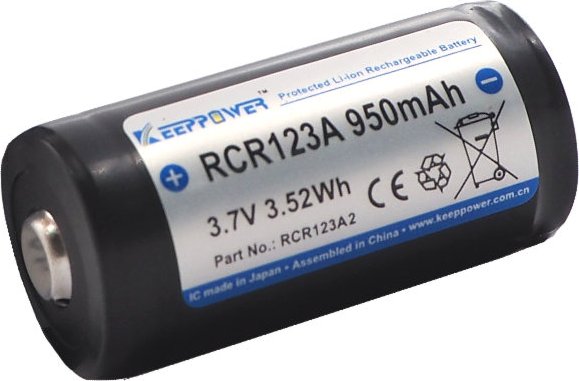 Keeppower RCR123A 950 mAh (Li-ion)