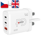 USB rychlonabíjecí adaptér GaN pro použití ve Velké Británii, typ G, SKROSS