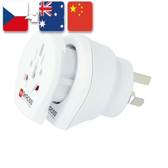 Cestovní adaptér SKROSS pro použití v Austrálii a Číně PA66