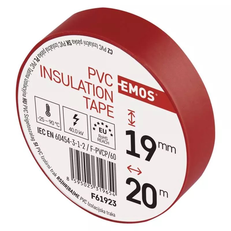 Izolační páska PVC 19mm / 20m červená, Emos