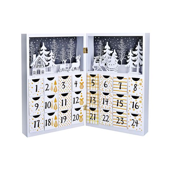 Solight LED adventní kalendář - kniha, 8x LED, 40x30 cm, 2x AAA 1V244