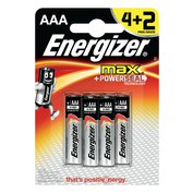 Baterie AAA/LR03 ENERGIZER MAX + PowerSeal, 6 (blistr)