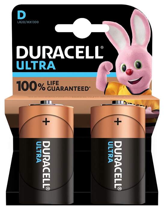 Baterie LR20/D DURACELL Ultra, 2 ks (blistr)