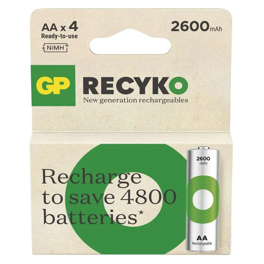 GP Nabíjecí baterie ReCyko 2600 AA (HR6), 4 ks