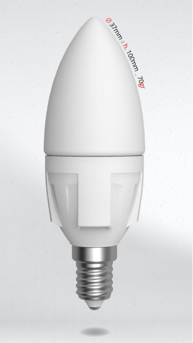 SKYLIGHTING LED žárovka svíčková 6W E14 teplá bílá, C37C-1406C C37C-1406C