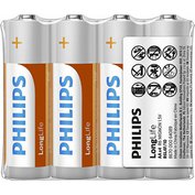 Baterie AA, R6 Philips Long Life 4 ks (shrink)