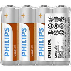 Baterie AA, R6 Philips Long Life 4 ks (shrink)