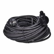 Prodlužovací kabel 1 zásuvka 30m, průřez 3x1,5mm2, gumový, černá, SOLIGHT