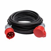 Prodlužovací kabel, 1 zásuvka, 15 m, průřez 5x2,5 mm2, gumový, černý, SOLIGHT