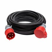 Prodlužovací kabel 1 zásuvka 20m, průřez 5x2,5mm2, gumový, černý, SOLIGHT