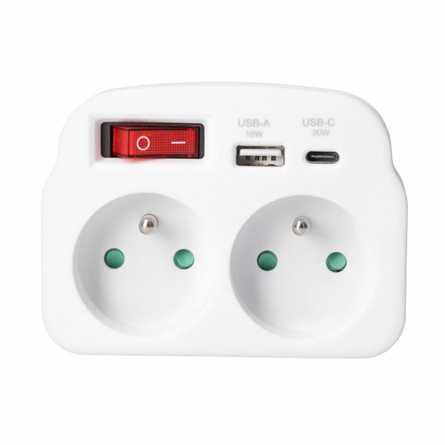 rozbocka-bila-2-zasuvky-USB-Solight-P97-PD20