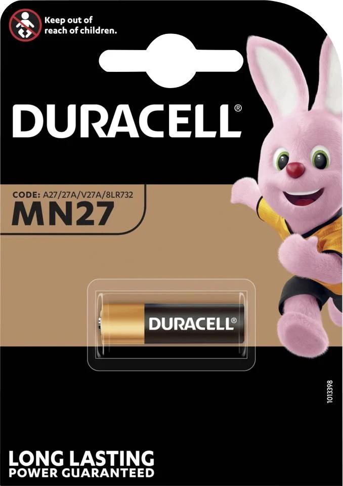 Baterie Duracell A27, 27A, MN27 Alkaline, 12V, (blistr 1ks)